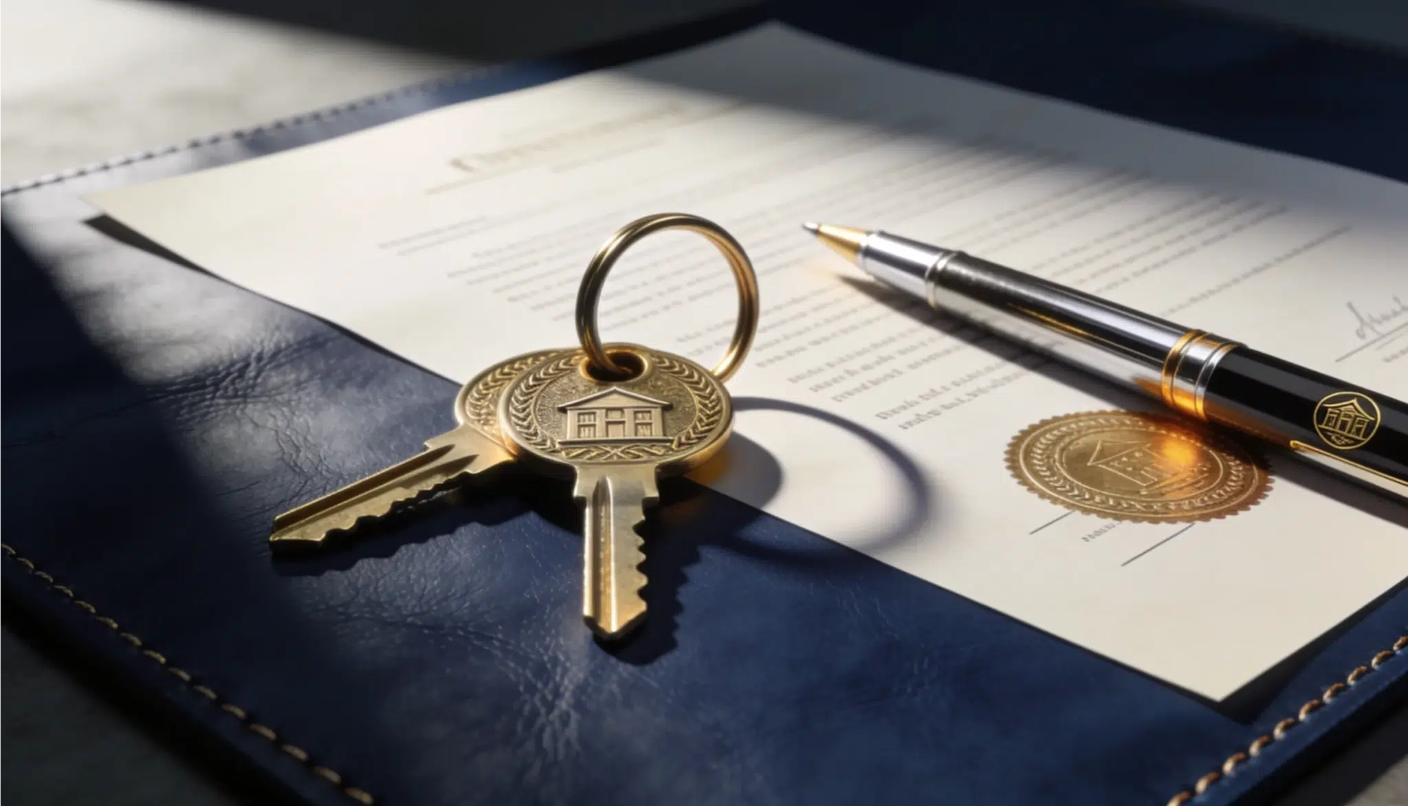 Abu Dhabi title deed and property keys after an ownership transfer through ADREC and DARI