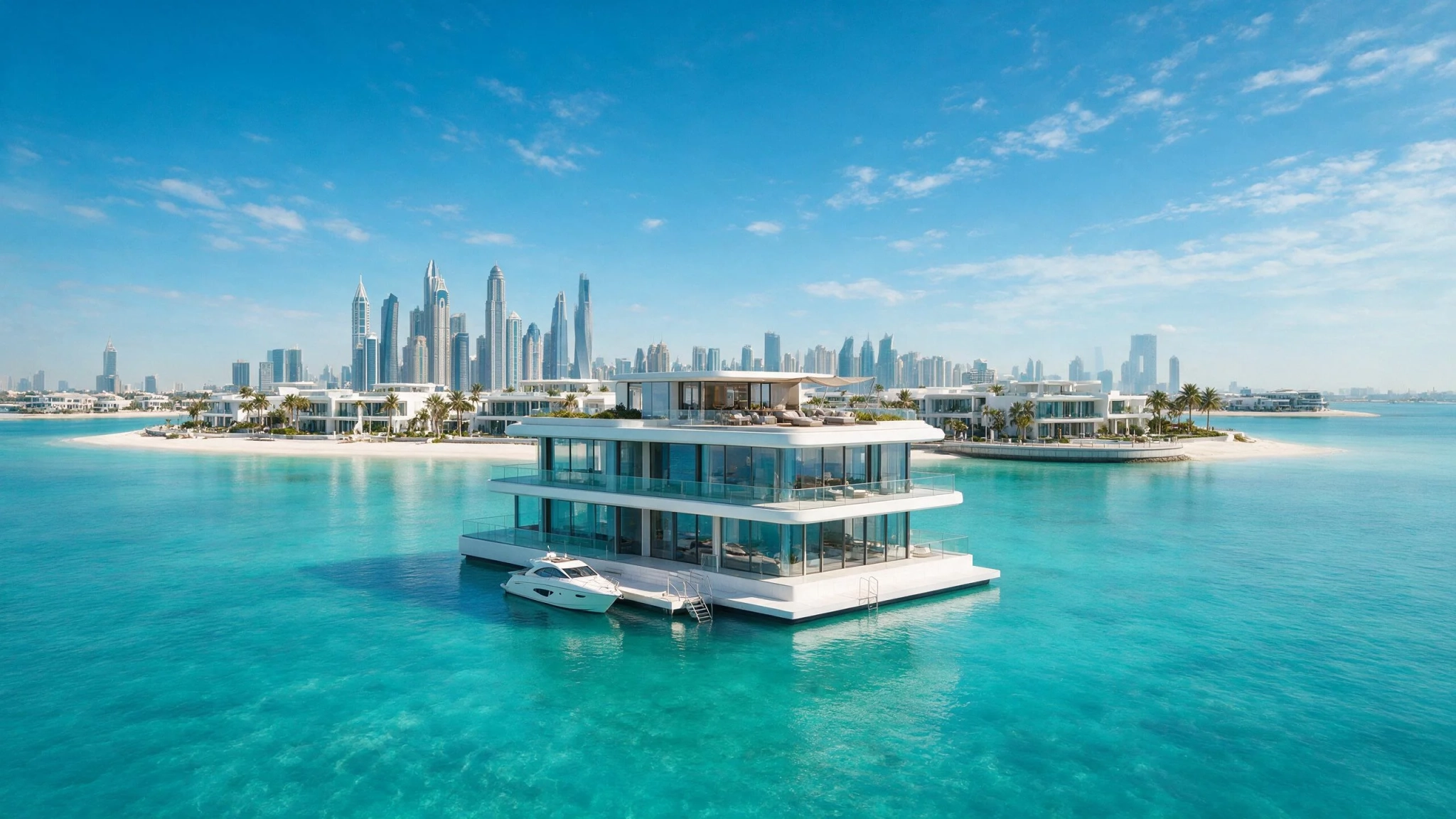 Floating villas Dubai at the Heart of Europe on The World Islands
